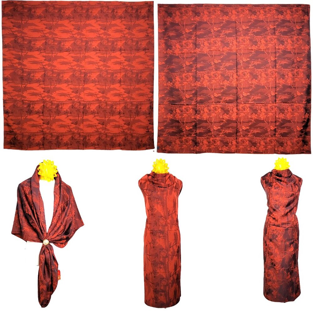 NWT Double Sided Silk Scarf 52"x52" Large Square Shawl Wrap 3013